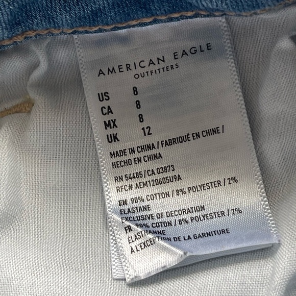 American Eagle Outfitters Light Denim Stretch Distressed Shorts Women’s 8 - Picture 4 of 6